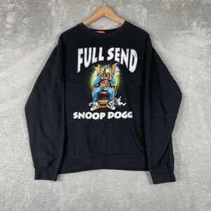 Full Send Snoop Dogg Sweatshirt Mens Large Black Graphic Nelk Boys Streetwear